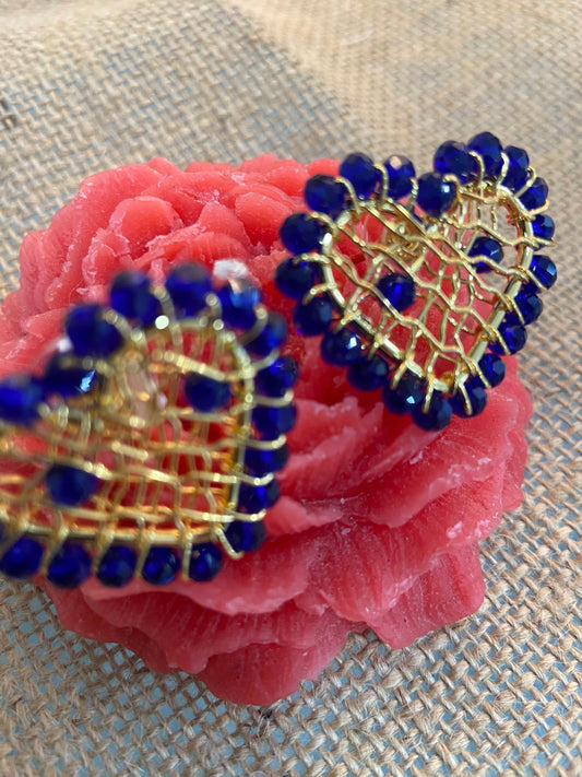 Gold_Heart_ Blue_Murano-Earrings