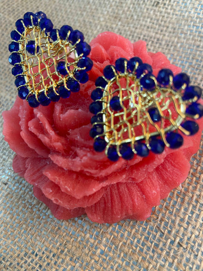 Gold_Heart_ Blue_Murano-Earrings
