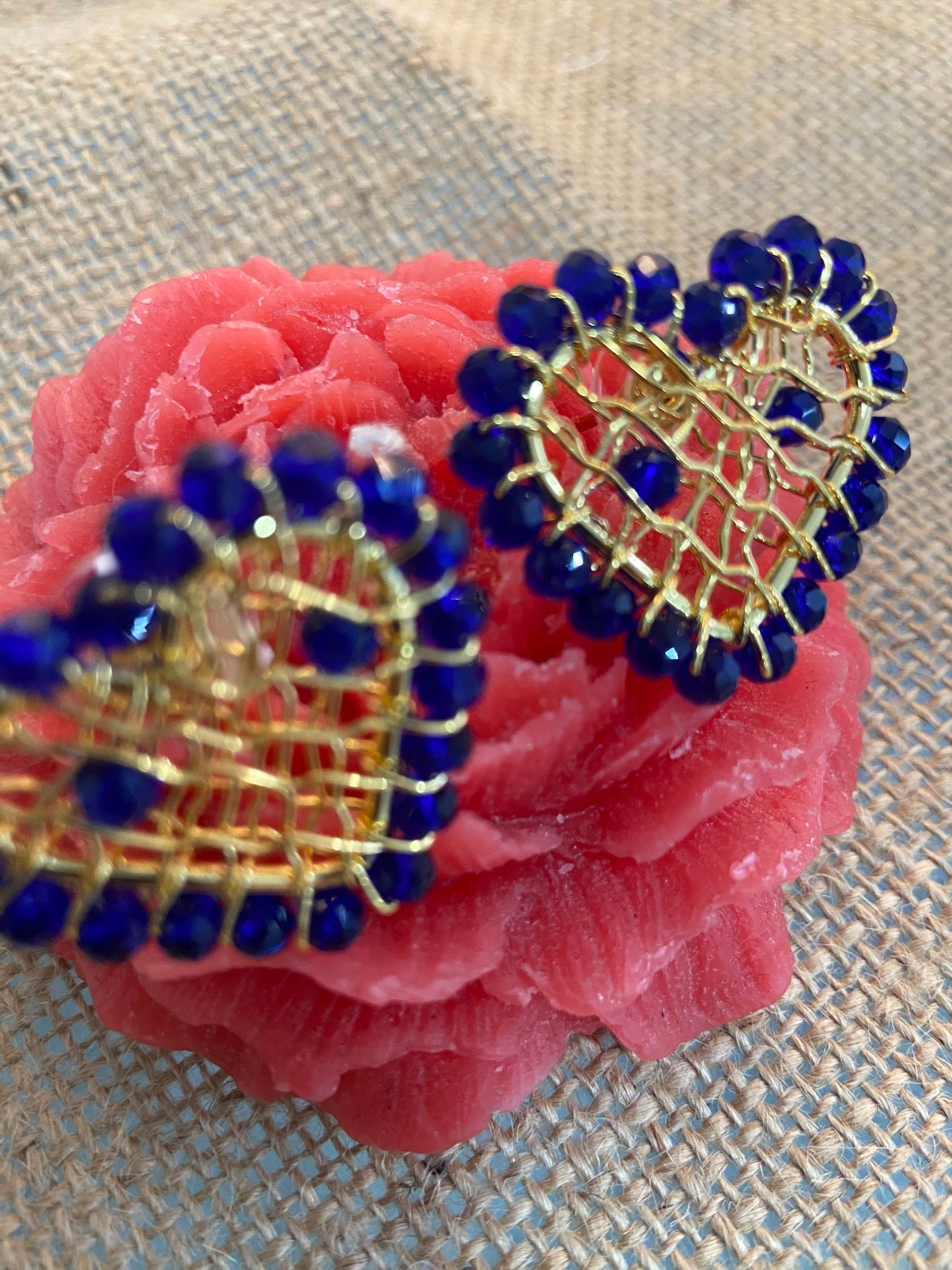 Gold_Heart_ Blue_Murano-Earrings