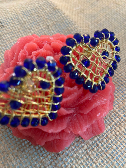 Gold_Heart_ Blue_Murano-Earrings